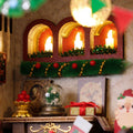 Winter Christmas cottage wooden kit - DIY wooden Christmas log cabin ornament, photo 5
