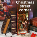 Christmas Street Corner book nook kit - festive street corner bookend