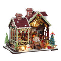 Festive Night Cabin Christmas book nook with dust cover