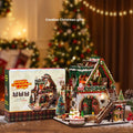 Winter Christmas cottage wooden kit - DIY wooden Christmas log cabin ornament, photo 2