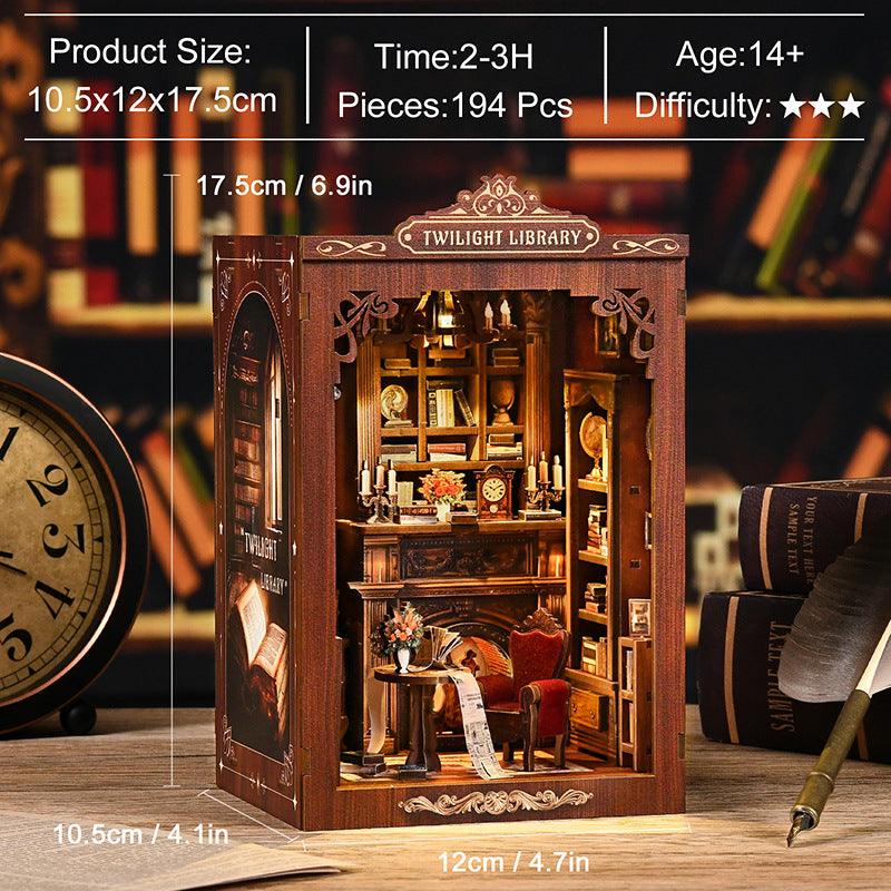 Time Bookstore miniature bookshelf model - miniature bookshop with LED lights and music, photo 4